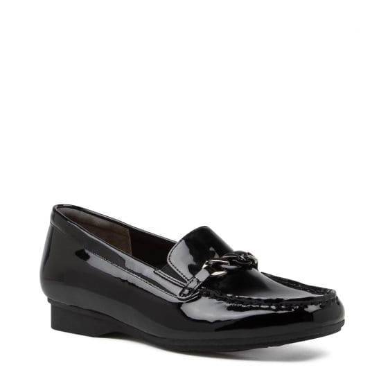 Ziera fenders black patent womens slip on orthotic shoe