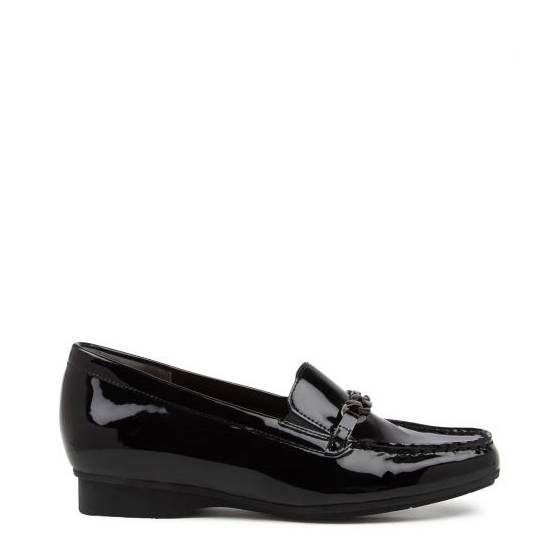 Ziera fenders black patent womens slip on orthotic shoe