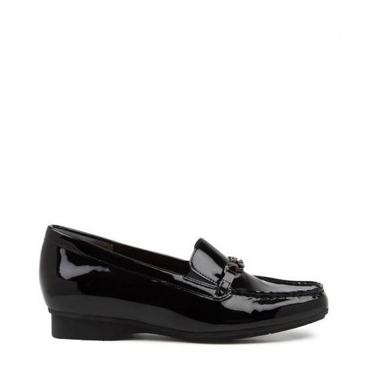 Ziera fenders black patent womens slip on orthotic shoe