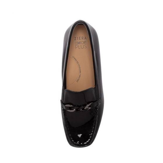 Ziera fenders black patent womens slip on orthotic shoe