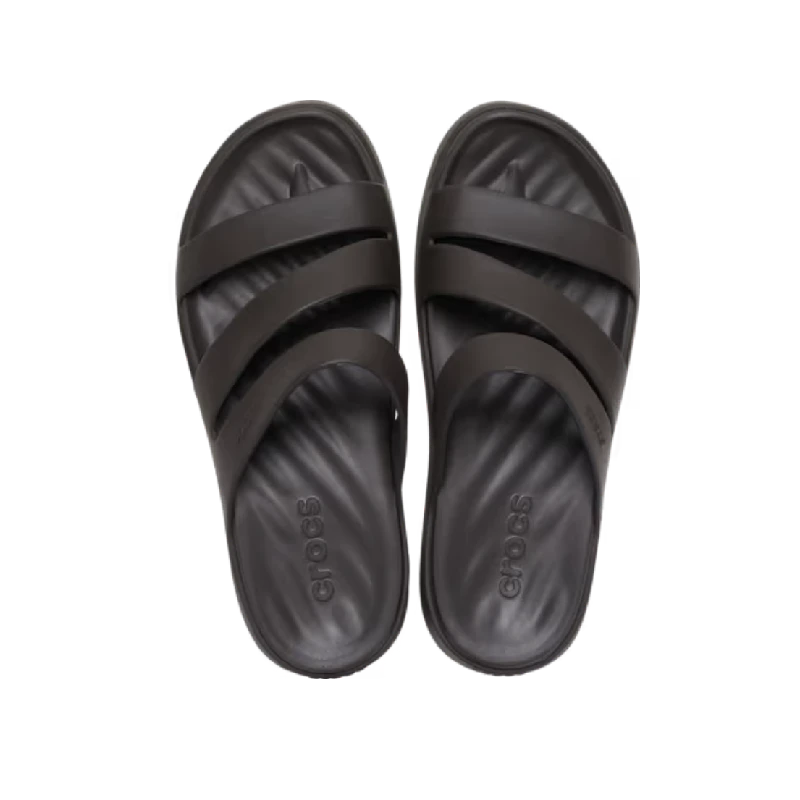 crocs getawy strappy dark cocoa womens slide