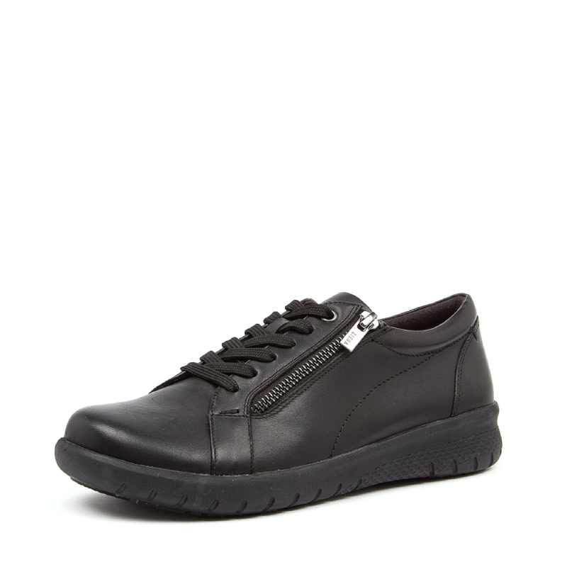 Ziera Solar black womens lace up