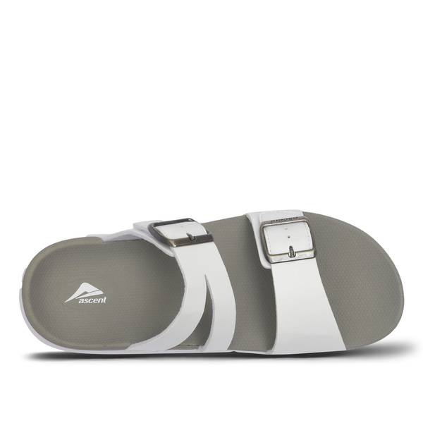 Ascent groove buckle white ladies slide