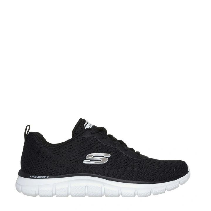 skechers new track black and white womens sneaker