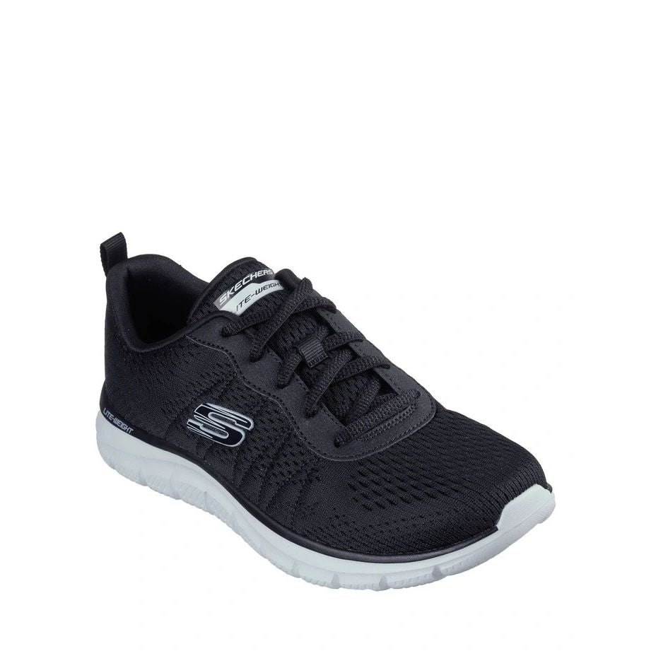 skechers new track black and white womens sneaker