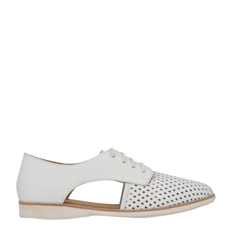 Rollie sidecut white laceup