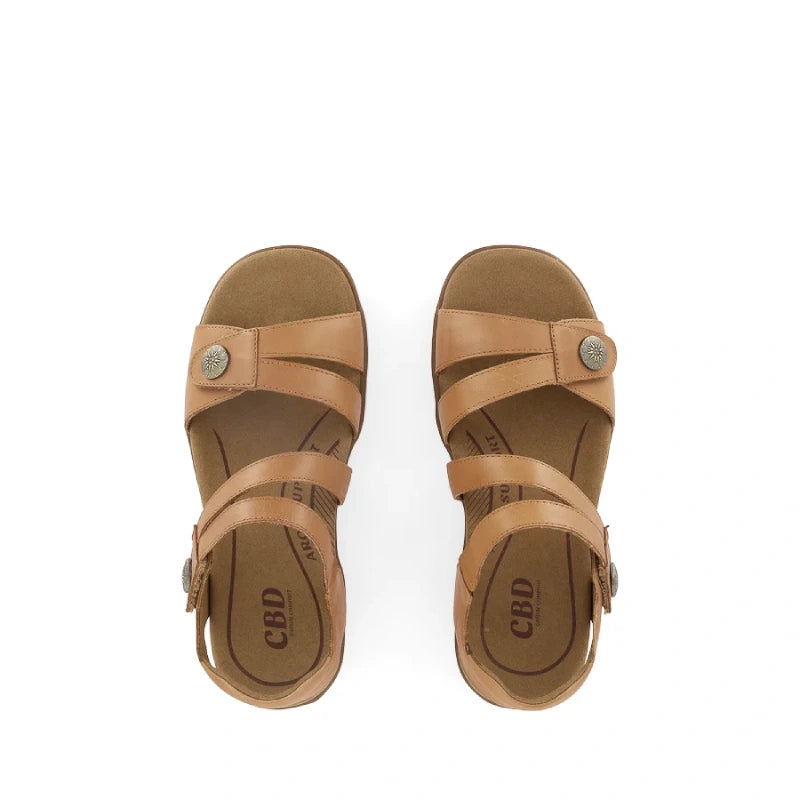 CBD trophy tan womens adjustable sandal