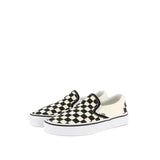 vans classic black/white check slip on